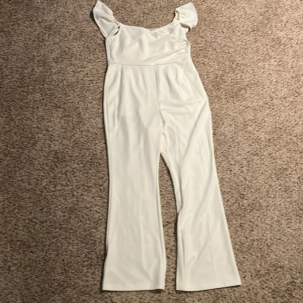 Chelsea 28 size L white off the shoulder jumper with pockets - Picture 4 of 5